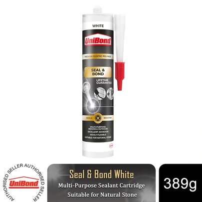  UniBond Seal And Bond Sealant Cartridge White 389g, High Strength Multi Purpose Adhesive For Sealing And Bonding Tasks