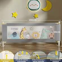 TUSHH Barandilla para Cama De Abatible, Altura Ajustable para Cama, para Todo Tipo De Colchones y Bases-1.8m (Gris) - 1,8 millones - Ver 3