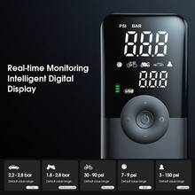 Carsun Portable Air Pump, Car Air Pump, 150 PSI, 60 Seconds Fast Inflation, Auto Shut-Off, Dual Digital Display, Multi-Function Bicycle Air Pump, IF Design Award Winner, Rear Embedded Storage Box With 3 Nozzle Adapters, Side Hose Storage, - Wireless (IF Design Award) - View 7
