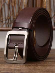 1pc Men's Retro PU Buckle Belt, Casual Multi-Purpose Alloy Buckle Belt, Japanese Character Pattern, Artistic Retro Style, Fashion Versatile - Multicolor - View 1