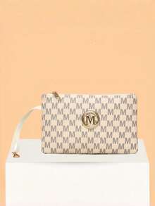 新款男士长款手拿包，时尚手提包，复古简约印花手拿钱包，拉链设计小卡包