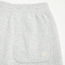 Puma 女士时尚刺绣抽绳踝口针织裤，休闲运动裤 - 灰色 - 查看 5