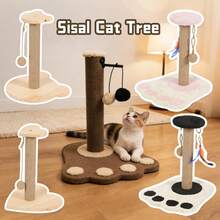 Sisal Cat Climbing Frame: Combines Soft And Hard Scratching Surfaces. Cats' Claws Grow Quickly, Which Can Affect Their Walking, So They Tend To Scratch Tables And Sofas. This Cat Climbing Frame Effectively Solves The Problem Of Cats Scratching On Sofas And Tables. The Base Is Thickened, Sturdy, And Stable, Making It For Cats To Scratch. - Multicolor - View 2