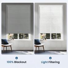 No Tools No Drill Cordless Cellular Shades,34 W X 36 H,Blackout Honeycomb Blinds For Indoor Windows,UV Protection Privacy No Drill Blinds For Home,Door,White - 白色黑色34 - 查看 8