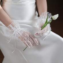 Lace Wedding Gloves - Essential For Brides & Bridesmaids, Long Formal Gloves For Tea Parties & Galas, Hand Wash Only, Bridal Accessory, Elegant Design, Suitable For Special Occasions, Ideal For Events & Parties