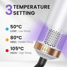 ATOPSKINS 2026 Upgraded 5-In-1 Curling Iron, Multi-Function Curler, Hair Dryer, Comb, Hair Clips, Straightener, 3 Heat Settings, Auto Curling - White - View 8