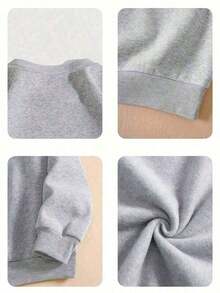 HoodieVintage   Sweatshirt  New England Patriot (2)Loose And Comfortablewinter Clothes For Women   New Years Outfit WomenWomen'S    Sweatshirt - Black With Colorful Lettering, Soft Crewneck Pullover For Everyday & Special Occasions, Fall/Spr - Xám - Xem 3