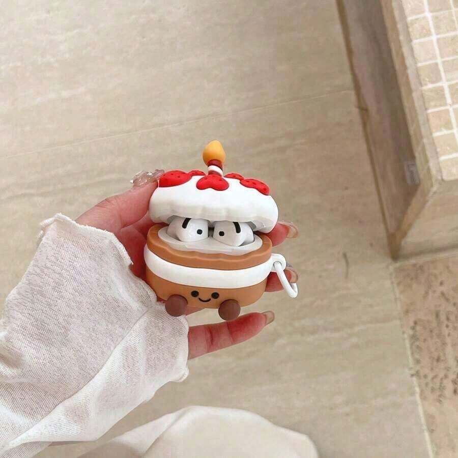 Funny Phone,Ugly Phone Cute Cartoon Cake Design Protective Compatible With Airpods4 Pro 1st/2nd/3rd Gen Wireless Earphones - Nhiều màu - Xem 1