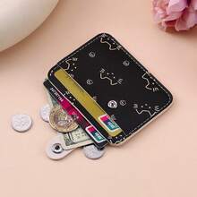 1个卡通猫咪图案PU卡套，学生防消磁大容量便携多功能卡套，名片夹