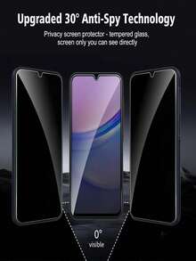 2pcs 9H Tempered Glass Screen Protector, Anti-Spy Anti-Scratch Shatterproof Privacy Screen Film, Compatible With Samsung Galaxy S26 S25 S24 Ultra A57 A56 A37 A36 A17 A26 / 17 16 15 14 13 12 11 Pro Max / 15T 14T Redmi Note 15 13 14 12 14C 13C 4G 5G, Office/Subway Protection - Black - View 5