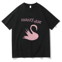 Camiseta de la banda de rock alternativa Mazzy Star, divertida camiseta con estampado gráfico, camiseta de manga corta para mujeres y hombres, ropa de mujer - Negro - Ver 1