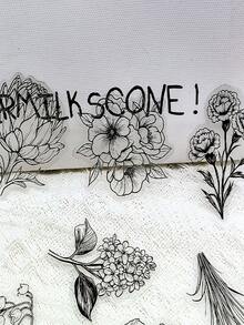 50 piezas de pegatinas transparentes de plantas en blanco y negro con estilo minimalista | Adecuadas para decorar teléfonos, maletas, computadoras, guitarras, libros y otros artículos - A - Ver 6