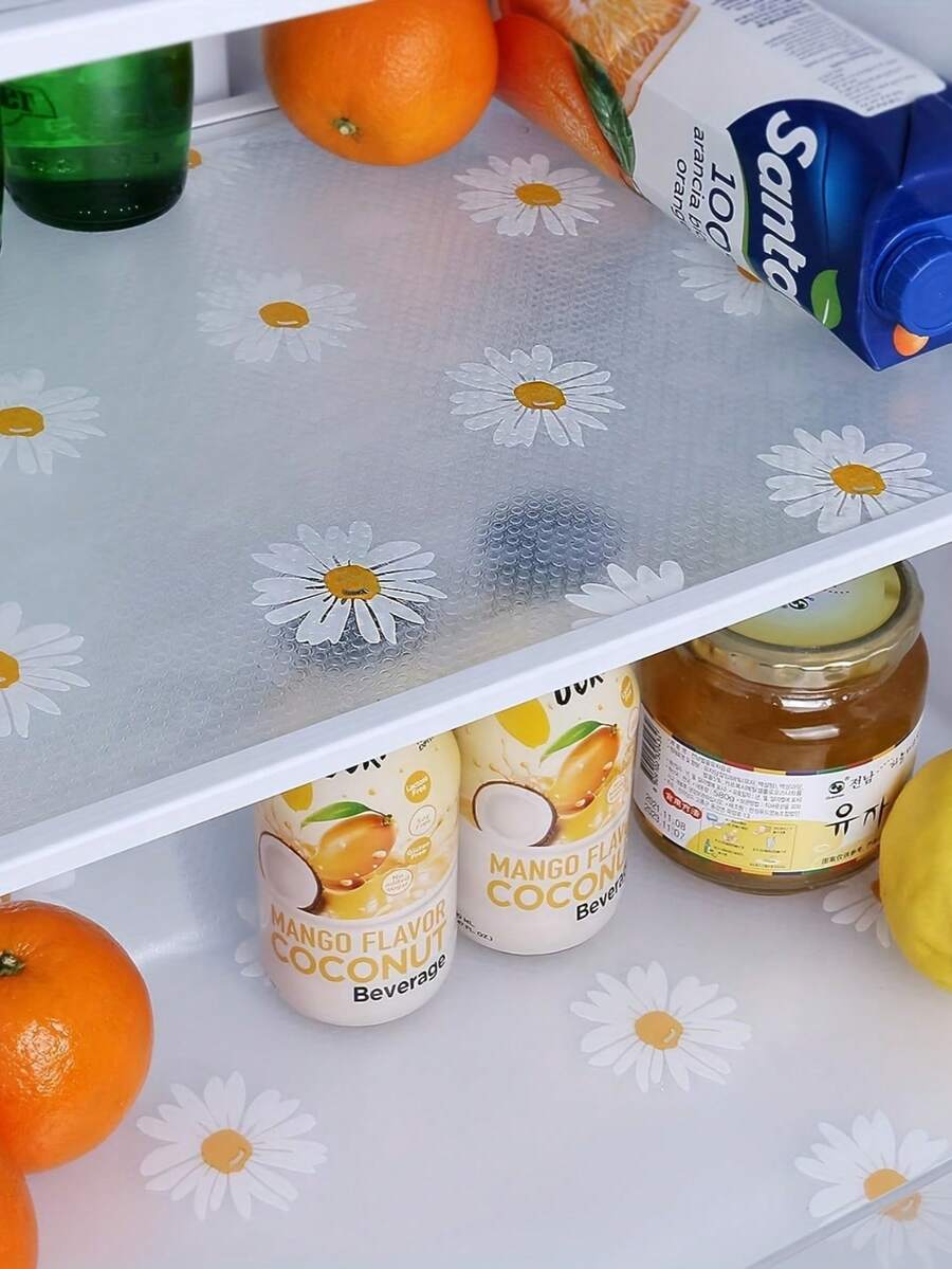 4 Pack Washable Waterproof Oil-Proof Refrigerator Liners For Fridge, Freezer & Cabinet Organizing