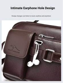 Factory Direct Men's Crossbody Bags - New High-Quality Luxury Commuter Bag With Water Bottle Pocket, Spacious Messenger Shoulder Bag, Vertical Leather Briefcase & Multi-Compartment Black/Brown (Hot )Chest Bag Chest Bag Waist Pack - Multicolor - View 5