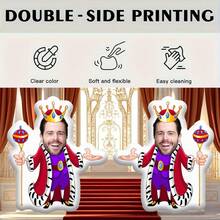 1pc Customized King Pillow - Made With Personalized Face Photo Pillow, Handwash, Suitable For All Seasons, Multipurpose, Zipper Closure Design, Also Suitable For Bedside Decor, Car, Sofa, Double-Sided Printing Design, Ideal Gift For Boyfriend, Family, Friends, Christmas, Halloween, Thanksgiving - Custom Pillow - View 2