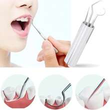 Juego de palillos de dientes de metal, cepillo interdental para limpieza de dientes y sarro​Removedor de hilo dental reutilizable, palillo dental, cuidado de higiene oral - 1 - Ver 2