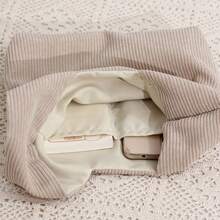 Borsa compatta e versatile classica, gilet in velluto a coste di colore solido alla moda, leggera e pratica per uscite casual ed eventi - Albicocca - Visualizzare 6