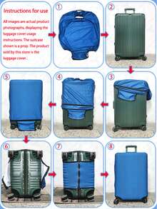 1pc Luggage Cover Suitcase Protective Sleeve, Multiple Sizes Available. Made Of Polyester Fiber, Scratch-Resistant & Wear-Resistant, Unisex. Ideal For Business Trips And Summer Vacations. Easy To Hand Wash And Detachable, A Must-Have Travel Accesso - Multicolor - View 6