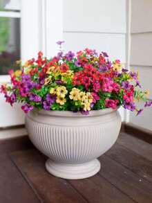 4/8 قطعة من الزهور الحريرية الاصطناعية الملونة، الأقحوان، الكينا، زهرة الصباح، مقاومة للأشعة فوق البنفسجية، مناسبة للديكور الخارجي، الحديقة، الشرفة، الممر، الشرفة، الزفاف، الباقات، الصيف، ديكور المنزل، غرفة المعيشة، غرفة النوم، طاولة، الحائط، حشو الفازات، هدايا عيد الميلاد والتخرج - متعدد الألوان - مشاهدة 6