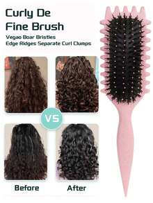 Hair brushes-EU+UK Bàn chải định hình lọn tóc xoăn | Bàn chải tóc xoăn chuyên nghiệp 2026 cho những lọn tóc xoăn, gợn sóng và xoắn hoàn hảo – Chống xù, lướt nhẹ nhàng, tạo kiểu tóc chất lượng salon - Hình vuông - Xem 2