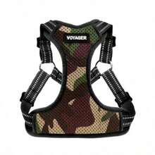 Best Pet Supplies Voyager by Fully Adjustable Step-in Mesh Harness with Reflective 3M Piping - Army Base X-Large - XL (Pecho: 23-28") - Ver 1