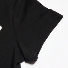 Puma Classic Big Logo Short Sleeve T-Shirt For Women, Commuting, Minimalist, Sports, Casual, Crew Neck Knit T-Shirt 53228101 - Black - View 5