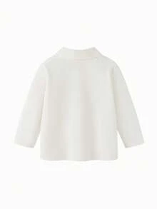 mini bala Boys' Long Sleeve Polo Shirt, Soft, Breathable, Lightweight, Collegiate Style, Spring 2026 Collection - Milky White - View 5