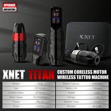 XNET Titan Max 1 Set Wireless Tattoo Machine Kit, 20 Ink Cups, Brushless Motor, Multi-Function Touch Screen, 1-12V Battery, Professional Tattoo Artist Use - Black - View 2