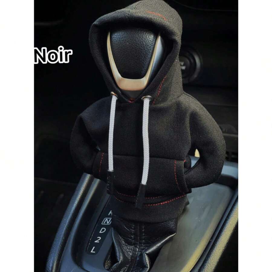 Gear Shift Hoodie, Universal Car Shift Knob Cover, Mini Hoodie For Car Shifter, Automotive Interior Cute Gadgets, Car Accessories And Decorations - Black - View 1