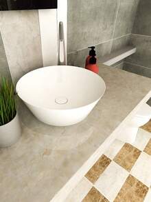 1Roll Pink Marble Contact Paper Glossy Wallpaper Stick And Peel Self Adhesive Removable Waterproof Wall Covering For Table Countertop Cabinet Drawer Cabinet Sticker - Mustard Yellow - View 10