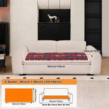 1pc Bohemian Style Sofa Cushion Cover Thicken Anti-Slip Sofa Slipcovers For Living Room Bedroom Outdoor Sofa Cover Pet Stain Prevention 4-Season Sofa Seat Cushion Cover For L-Shaped Single Seat Recliner And 1/2/3/4 Seater Sofas New Decorations For Spring And Summer Homes - Red - View 14