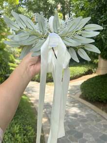 Wedding Car Rearview Mirror Decor Flowers, Wedding Car Door Handle Bowknot Decor Bouquet