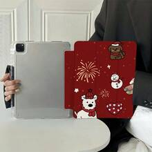 Red Fireworks Puppy Y-Fold Stand Case For, TPU Soft Shell, Foldable, Non-Slip, Auto Sleep/Wake, Pcil Holder, With Compatible Design For 9th/10th Geration,A16,Air 11/13 Inch,Pro 11/13 Inch,Air 4th/5th/6th Geartion.Holiday Phone Accessories. - Màu hỗn hợp - Xem 1