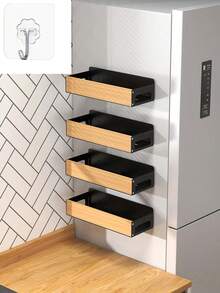 冰箱磁性调料架，厨房磁性调味品收纳架，免钻孔多功能厨房整理架，节省空间的家居收纳，家居装饰