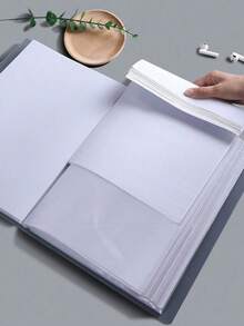 A4 Large Capacity Snap Binder, Document Organizer, Transparent Sleeve File Folder, Office Storage - Multicolor - View 8