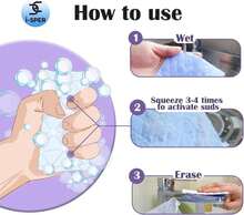 5 Pcs Light Scrub Pad Singles With Foam, Triple Cleaning Scouring Pad Heavy Duty Household Non-Scratch Abrasive Hand Pad Multi Surface Magic Sponge Sheets For Home Surfaces Indoor Cleaning - ColorA - View 3