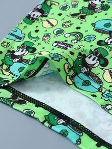 1pc Disney Cartoon Print Underwear-Soft-Comfortable, Letter Elastic Waistband, Casual Men's Underwear - Multicolor - View 2