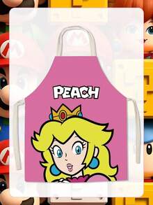 Super Mario Super Game-Related Fabric Apron, Hot Pot Restaurant Kitchen, Quirky And Fun Barbecue Dining, Cute Sleeveless Waistband, Stain-Resistant Cover For Guests - Multicolor - View 5