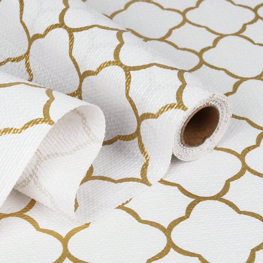 TendenciaRollo De Plástico Protector Para Cajones/estantes De CocinaCalidad premium - Cuadrifolio dorado - Ver 1