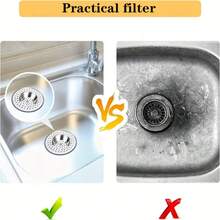 重型金属水槽滤网，1个/2个装，加厚金属材质，耐磨耐用。内置毛发收集功能，可有效过滤食物残渣和毛发，防止下水道堵塞。适用于厨房水槽、浴室水槽、浴缸等，提起冲洗即可轻松清洁。 - 銀色 - 查看 4