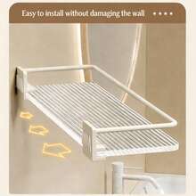 2件套浴室悬浮置物架 - 壁挂式设计，适用于浴室、厨房、洗衣房、农舍，用于收纳和房间装饰