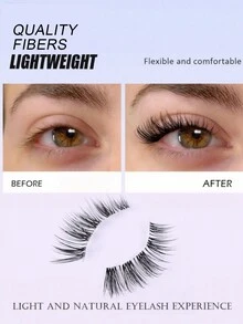 10 Pairs Transparent Band False Eyelashes, Soft 3D Mink Fur Eyelashes, Natural Makeup Look, Cartoon Style, Elongated Winged False Eyelashes - Cat Eye Lashes - View 4