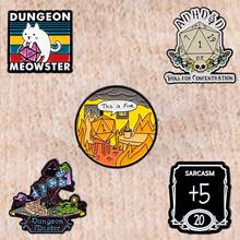 5pcs/Set Cute Enamel Pin Lapel Pins Badges On Backpack Women's Brooch Zinc Alloy Clothes Gift Jewelry Fashion Accessories - Black - View 5