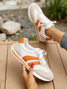 FZY New 2026 Spring Women's Wedge Platform Sneakers. Simple Lace Design For Easy Adjustment. Perfect For Commuting For Working Professionals And Students. Suitable For Everyday Wear, Sports, And Outdoor Activities Such As Walks. Lightweight And Soft Sole; Durable And Easy To Care For. Pairs Well With Various Casual Trousers. A Suitable Valentine's Day Gift For Couples. Breathable And Comfortable, Casual Women's Sneakers, Suitable As A Holiday Gift Or Used As Low-Top Skate Shoes. - trái cam - Xem 2