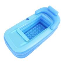 SHIOUCY Blue PVC Inflatable Bathtub, Foldable Adult Spa Tub With Cushion, Portable Soaking Bathtub, Home Inflatable Bath Pool For Home Bathroom Backyard - Blue - View 4