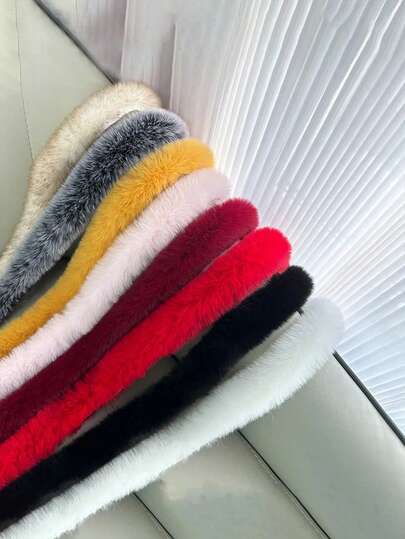 Multi-Color Faux Fur Satin Ribbon, Luxurious Faux Fur Decorative Trim, Soft Fluffy Fur Edging Suitable For DIY Clothing And Handicraft Decoration, Great For Traditional Garments And Holiday Decoration, DIY Clothing Accessories, Decorative Edging, Soft Fluffy Trim, Perfect For Christmas Clothing Edges, Shoes, Plush Sewing Decorative Accessories