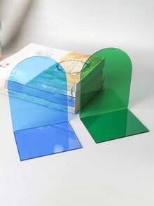 1/2 件亚克力书架，可调节透明书架，艺术展示架，桌面亚克力书架，透明书架，适用于办公室、家庭、零售店、卧室、返校季、漫画、CD、杂志、明信片、艺术品、情人节、圣诞节、万圣节礼物、透明装饰，是返校季的完美之选。 - 無色 - 查看 5