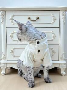 PET PALS 1 Pc Polka Dot Pet Cloth In Sping And Autumn ,Base Shirt For Small And Medium Size Pet - Apricot - View 4