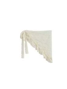 Khăn choàng eo bằng lưới jacquard họa tiết ren, váy lót, khăn tam giác, chân váy - Màu be - Xem 4