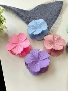 1个/4个/12个 几何图案休闲ABS塑料（ABS树脂）2026新款哑光白卷心菜花沙滩、旅行、派对、度假、返校季甜美发夹 - 彩色 - 查看 14